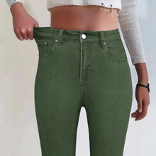 Load image into Gallery viewer, Military Green High Elastic Skinny Fit Long Jeans for Women
