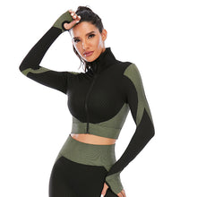 Load image into Gallery viewer, Two Piece Seamless Yoga Clothing Suit Women's Yoga Clothing Knitted Hip Lifting Stretch Running Sports Fitness Clothing
