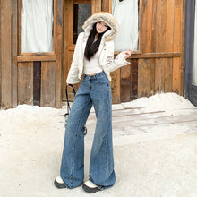 Load image into Gallery viewer, Retro Blue Flared Jeans Women
