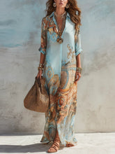 Load image into Gallery viewer, Chiffon Digital Print Fresh Vintage Flowy Women's Dress
