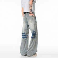 Load image into Gallery viewer, Cleanfit Light Blue Lightning Pattern Denim Pants
