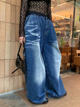 Load image into Gallery viewer, Pattern Jeans for Women Loose Pleated Wide Leg Pants for Women

