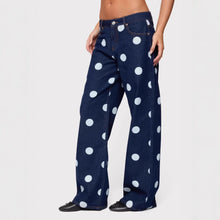 Load image into Gallery viewer, New casual and personalized dark polka dot jeans for women
