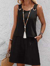 Charger l'image dans la galerie, Women's Fashion Round Neck Sleeveless Two Piece Short Set
