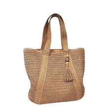 Load image into Gallery viewer, Straw Woven Hand-Held Vacation Style Beach Shoulder Bag
