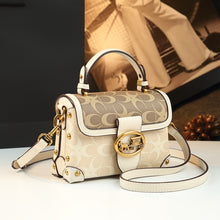 Load image into Gallery viewer, Leather Small Square Bag for Women, Fashionable Magenta Color, Handheld Mini Bag, Elegant and Stylish, Shoulder Crossbody Bag
