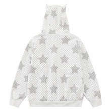 Load image into Gallery viewer, Star print hooded cardigan sweatshirt zipper jacket for women

