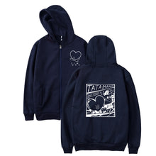 Load image into Gallery viewer, BTS Kpop Love Yourself Zipper Hoodies Sweatshirt Women/Men BTS V jimin Hooded Women/men Streetwear
