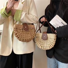Load image into Gallery viewer, Straw woven bag women's beach bag crossbody shoulder bag armpit saddle bag
