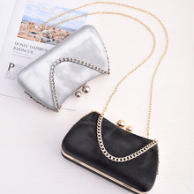 Load image into Gallery viewer, Black PU dinner minimalist handbag
