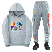 Load image into Gallery viewer, Travis Scott ASTROWORLD Hooded Sweatshirt and Sweatpants Set Casual Style
