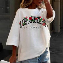 Load image into Gallery viewer, Letter Printed Round Neck Short Sleeve T-Shirt
