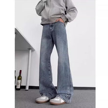 Load image into Gallery viewer, Star Embroidery Black Jeans Men Street Style Straight Fit Slim Tapered Long Pants
