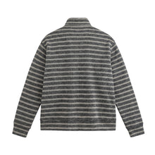 Load image into Gallery viewer, Letter Embroidery Stripe Spliced Half-Zip Hooded Sweatshirt Men
