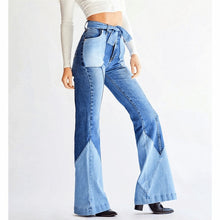 Load image into Gallery viewer, Patchwork Flare Jeans for Women Stretch Vintage Casual Fashion Slim High Waist Streetwear Women Jeans
