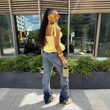 Lade das Bild in den Galerie-Viewer, Street Style Pleated Catwhisker Slim Fit Washed Stack Denim Pants
