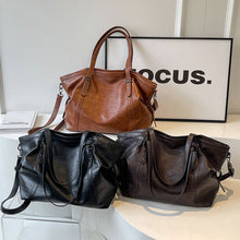 Load image into Gallery viewer, Single Shoulder Tote Bag, Large Capacity, Women's Soft Leather Vintage Commute Bag, Crossbody Bag for Women
