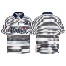 Load image into Gallery viewer, Emblem Embroidered Stripe Short Sleeve
