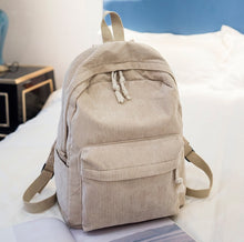 Load image into Gallery viewer, Etsy Cross-border Cute Corduroy Large Capacity Backpack with Adhesive for Letters, Kids and Students School Bag
