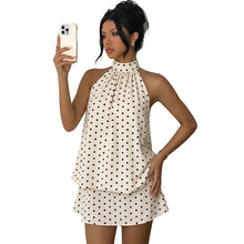 Lade das Bild in den Galerie-Viewer, Hanging Neck Polka Dot Backless Dress
