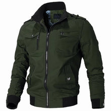 Load image into Gallery viewer, Bomber Jacket Men Fashion Casual Windbreaker Jacket Coat Men 2023 Spring Autumn New Hot Outwear Stand Slim Military Jacket Mens
