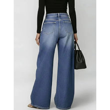 Load image into Gallery viewer, , casual loose high-waisted wide-leg jeans
