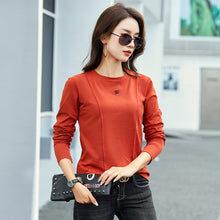 Load image into Gallery viewer, Round neck women's long sleeved T-shirt
