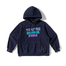 Load image into Gallery viewer, Letter Patch Embroidered Loose Fit Hooded Fleece Hoodie for Men
