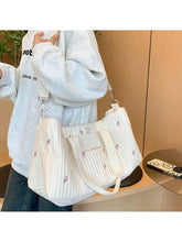 Load image into Gallery viewer, Embroidered Travel Bag Large Capacity Luggage Bag Lightweight Carry-on Handheld Shoulder Bag Boston Bag
