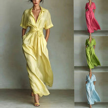 Load image into Gallery viewer, Solid Color Waist Slimming Dress
