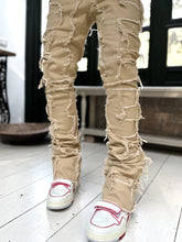 Load image into Gallery viewer, Men's denim straight leg elastic patch denim straight leg pants
