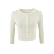 Load image into Gallery viewer, Shirt Mid-Sleeve Lightweight Knit Cardigan Light and Elegant Simple Round Neck Sun Protection Jacket
