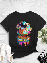Load image into Gallery viewer, Fashion women's printed round neck pullover T-shirt
