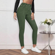 Load image into Gallery viewer, Military Green High Elastic Skinny Fit Long Jeans for Women
