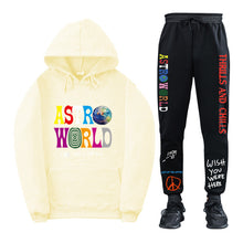 Load image into Gallery viewer, Travis Scott ASTROWORLD Hooded Sweatshirt and Sweatpants Set Casual Style
