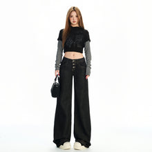 Load image into Gallery viewer, Low Waist Short Rise Straight Leg Jeans Women
