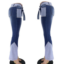 Load image into Gallery viewer, Patchwork Flare Jeans for Women Stretch Vintage Casual Fashion Slim High Waist Streetwear Women Jeans

