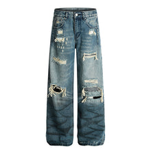 Load image into Gallery viewer, Washed blue ripped jeans for women
