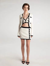 Load image into Gallery viewer, Vintage Elegant Knit 3 Piece Skirt Sets Outfits For Women Long Sleeve Cardigan + Vest + Mini Skirt Stylish Matching Set
