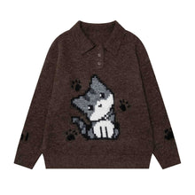 Load image into Gallery viewer, Pixel style Little Wolf Claw Sweater
