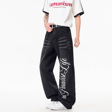 Load image into Gallery viewer, Stylish Printed Lightning Pattern Denim Pants
