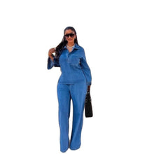 Load image into Gallery viewer, Casual Western-Style Denim Pants Set, Loose Fit
