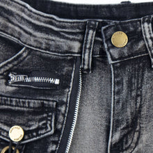 Load image into Gallery viewer, Washed and worn low rise jeans for women
