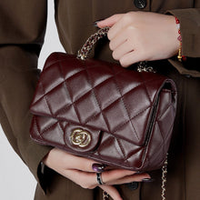 Load image into Gallery viewer, Metal chain diamond grid handbag
