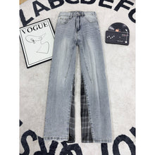 Load image into Gallery viewer, Deconstructed Plaid atchwork Denim
