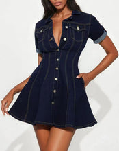 Charger l'image dans la galerie, Fashion Denim Dress With Short Sleeves

