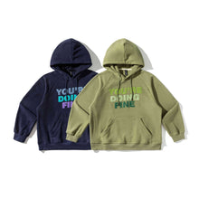 Load image into Gallery viewer, Letter Patch Embroidered Loose Fit Hooded Fleece Hoodie for Men
