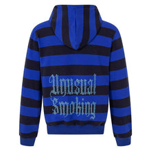 Load image into Gallery viewer, Black and gray striped hooded sweatshirt casual jacket
