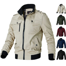 Load image into Gallery viewer, Bomber Jacket Men Fashion Casual Windbreaker Jacket Coat Men 2023 Spring Autumn New Hot Outwear Stand Slim Military Jacket Mens

