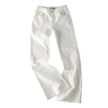 Load image into Gallery viewer, Retro washed lightning patterned micro flared jeans for women
